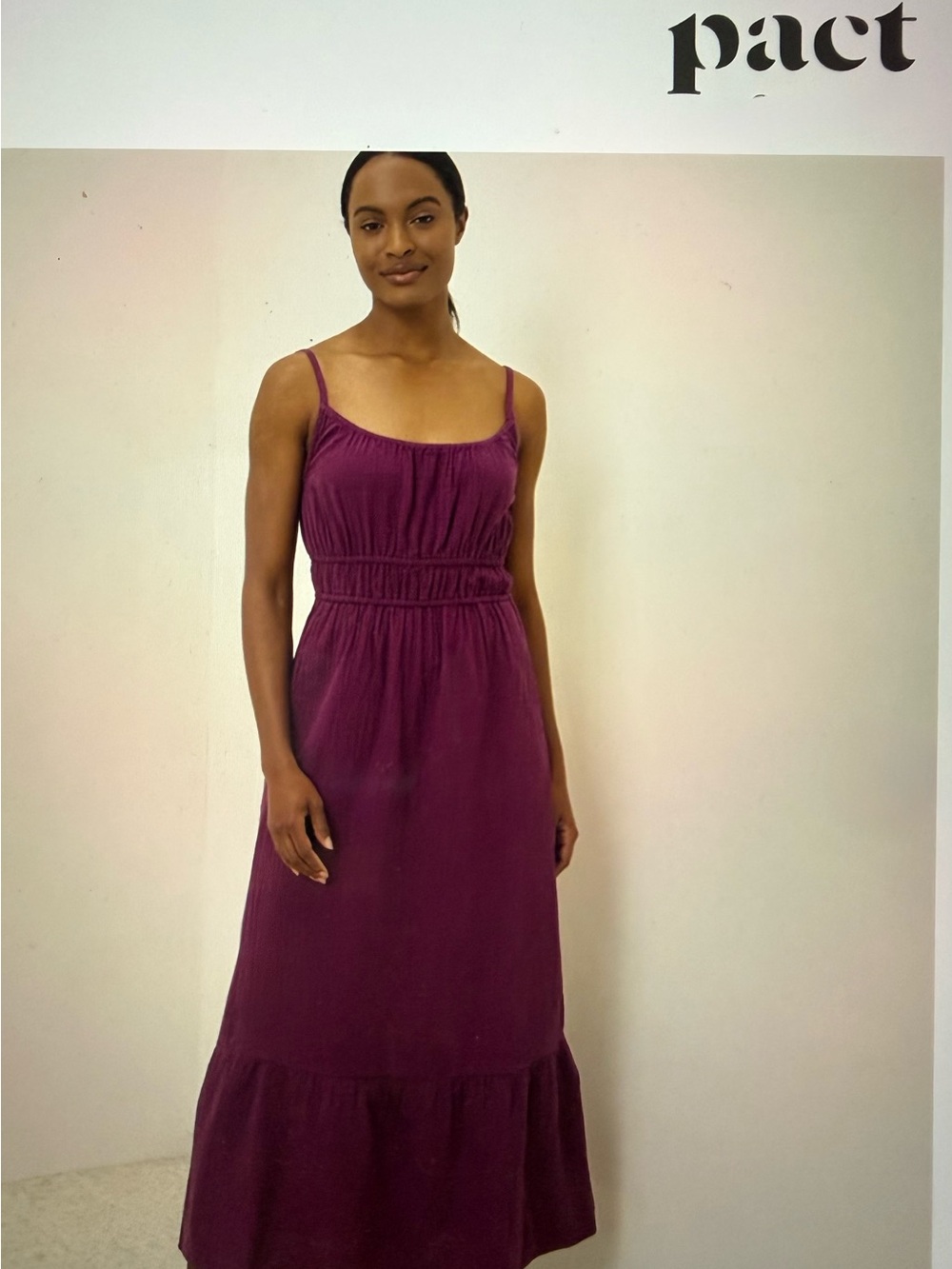 Pact- Organic Coastal Double Gauze Cami Maxi Dress - MEDIUM